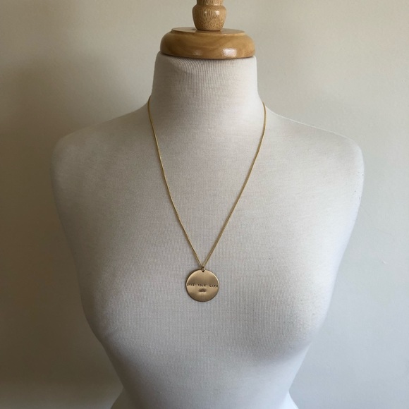 James Michelle | Large Gold Coin Custom Made Necklace Live Your Life and Rainbow - Picture 6 of 8